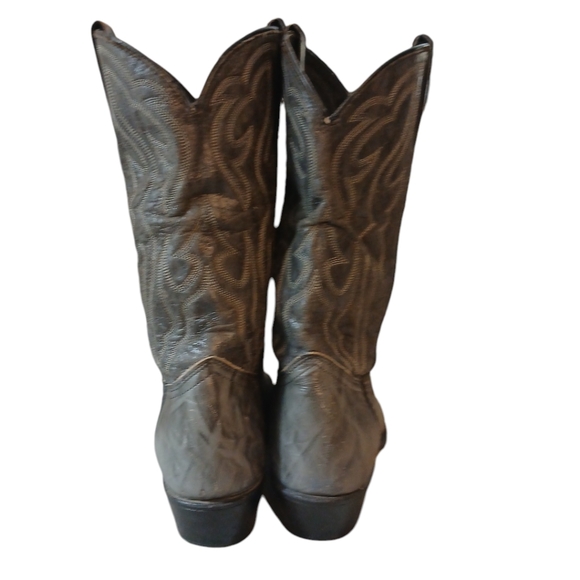 Vintage Texas Boot Co. Men's Gray Leather Cowboy Boots Silver Tip size 10 - Picture 6 of 16